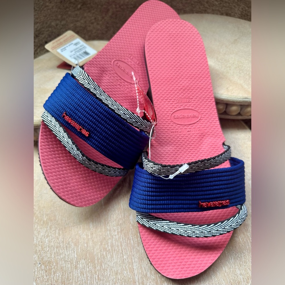 🆕🔖Havaianas You Trancoso Women's Sandals✨Pink Portcelain/Blue✨41/42 US 10/11 - Picture 14 of 15